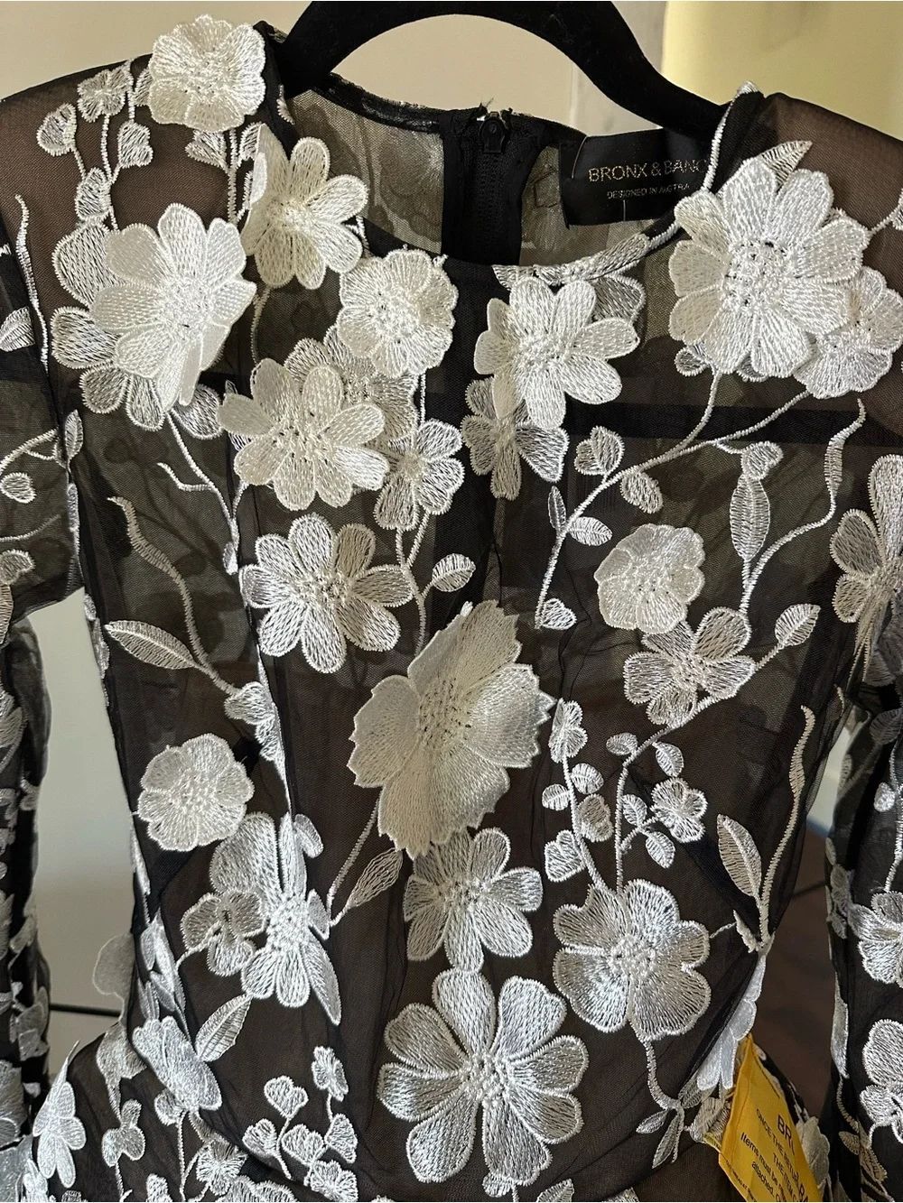 BRONX AND BRONCO bouquet maraya mini dress black and white NWT Black/White - Picture 2 of 11